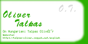 oliver talpas business card